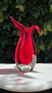 Vaso de Murano Sommerso Vermelho