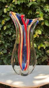 Vaso de Murano Sommerso Multicolorido