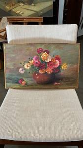 Pintura a Óleo Natureza Morta com Flores