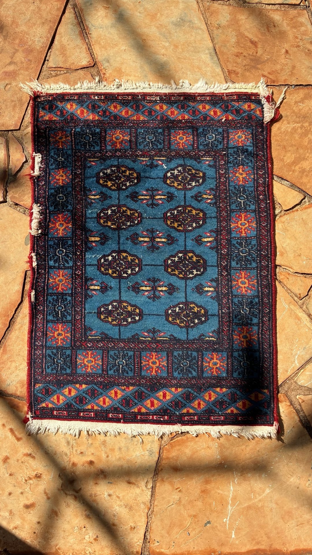 Tapete Bukhara Turkmenistão Azul